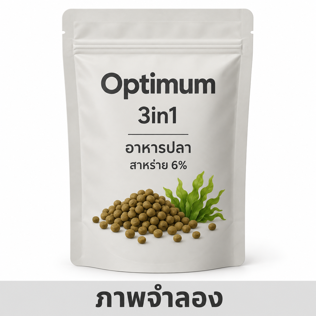Optimum ปลา ซอง 3in1 เหลือง เล็ก/400g สาหร่าย6%