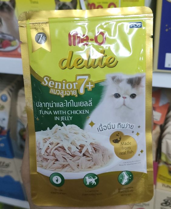 Me-O Delite 70gโหล/DS2 7+ ทูน่า ไก่เยลลี่