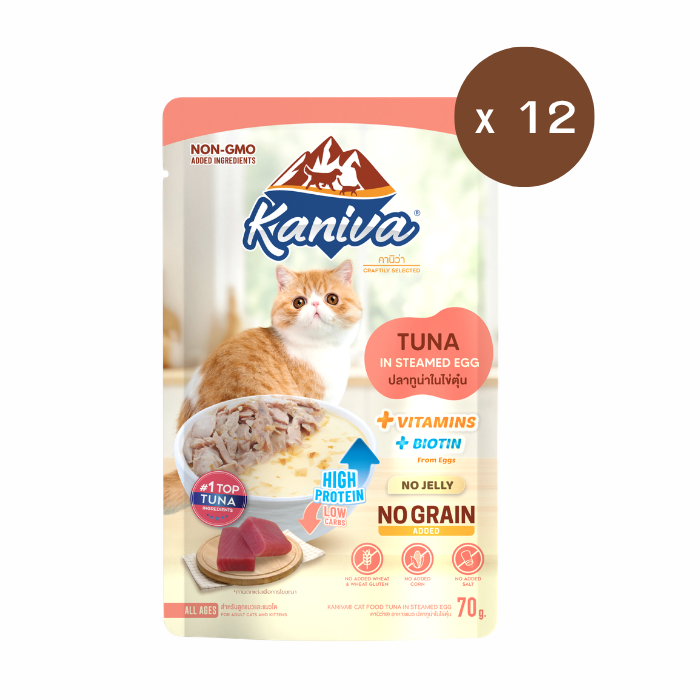 Kaniva 70g ลัง Chicken+Egg ไก่+ไข่ตุ๋น