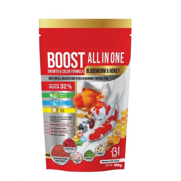 Boost – Fish Food – Bloodworm & Honey 100g อาหารปลา