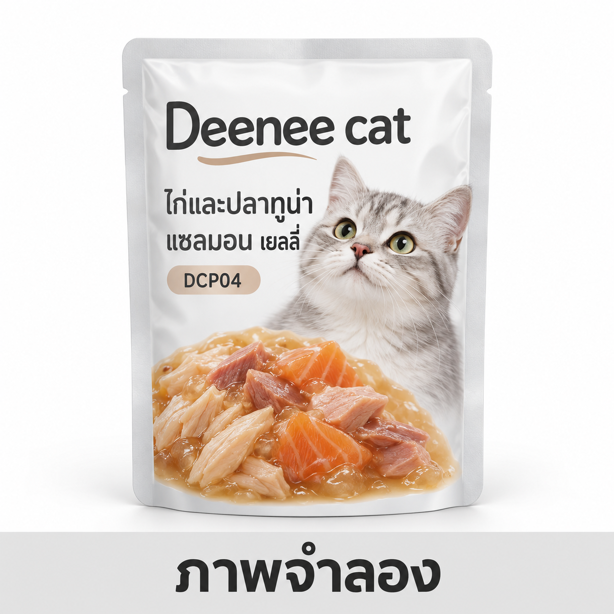 Deenee cat ซอง 70g ไก่และปลาทูน่า แซลมอน เยลลี่ DCP04