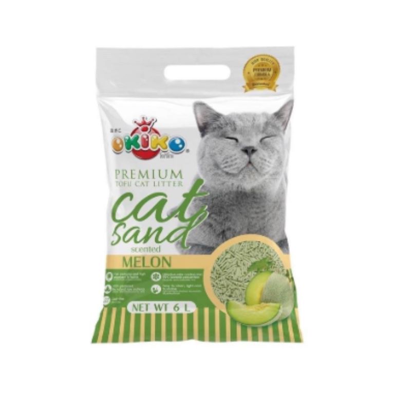 OKIKO ทรายเต้าหู้ 6L (1.5mm)-Melon