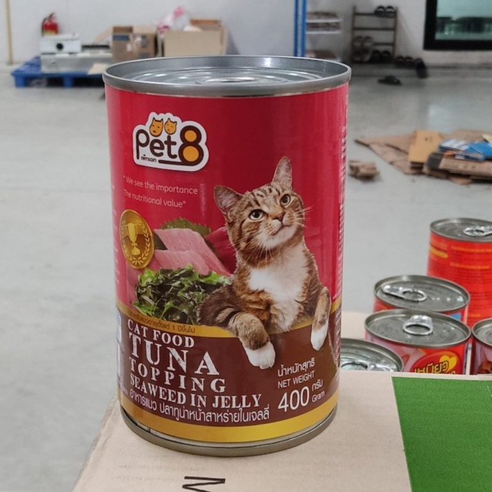 pet8 400g CC08 ปลาทูน่าหน้าสาหร่ายในเจลลี่