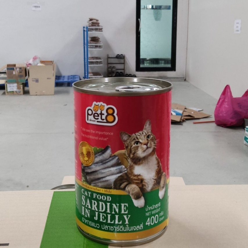 pet8 400g CC04 ปลาซาร์ดีนในเยลลี่