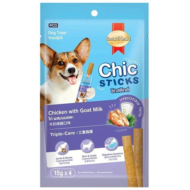 SmartHeart Chic Sticks ซอง15gx4 Chicken with Goat Milk/ไก่ผสมนมแพะ