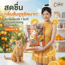 Oshoo ทรายแมว 10L Yuzu Orange ( ส้มยูชุ )