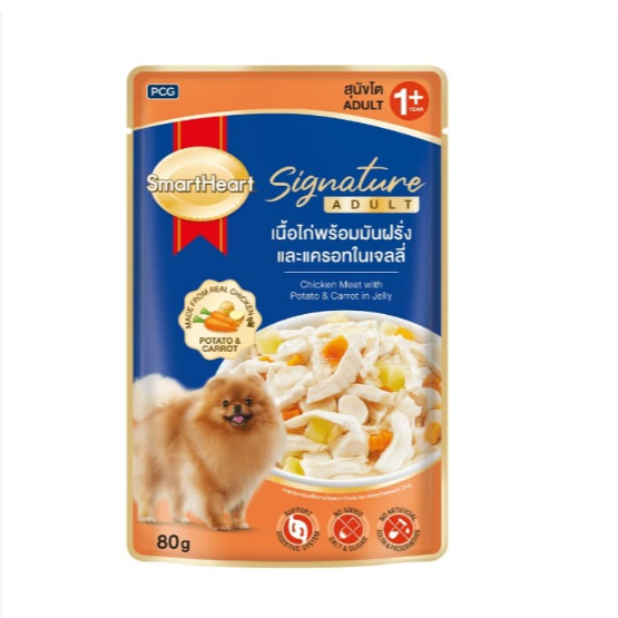 SmartHeart ซอง 80g SA03 (โต ไก่ มันฝรั่ง แครอทในเจลลี่)