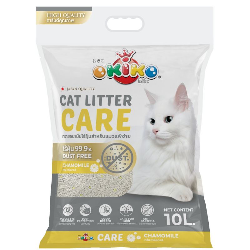 OKIKO ทรายแมว 10L Care แฮปปี้ เฟรช