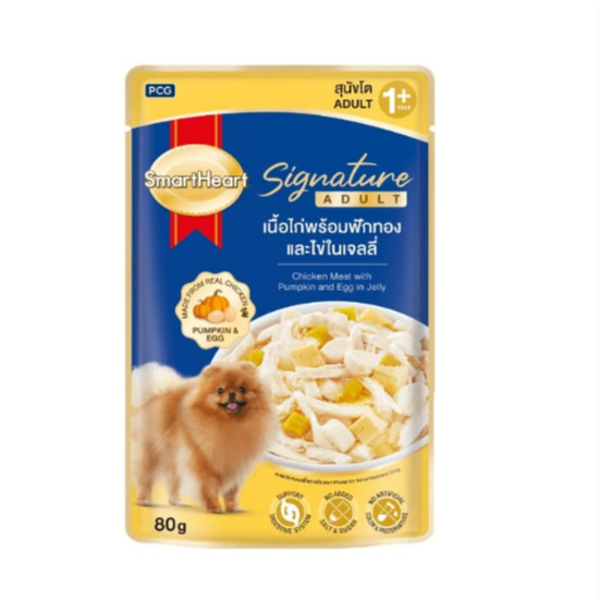 SmartHeart ซอง 80g SA01 (โต ไก่ ฟักทอง ไข่ในเจลลี่)