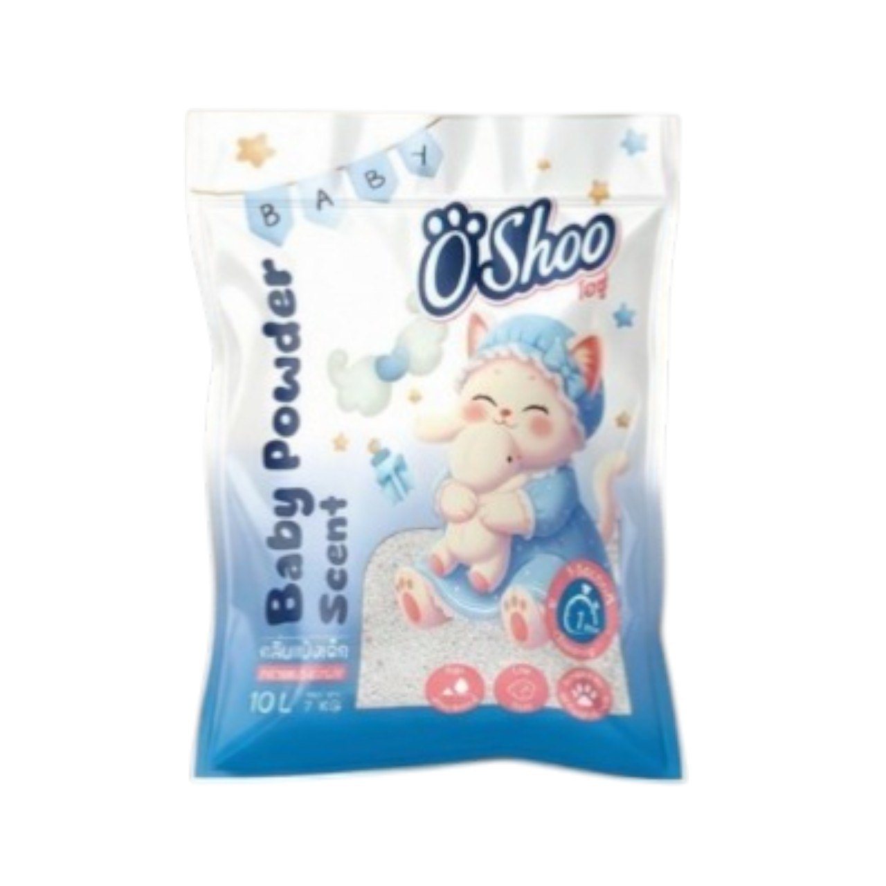 Oshoo ทรายแมว 10L Baby Powder ( แป้งเด็ก )