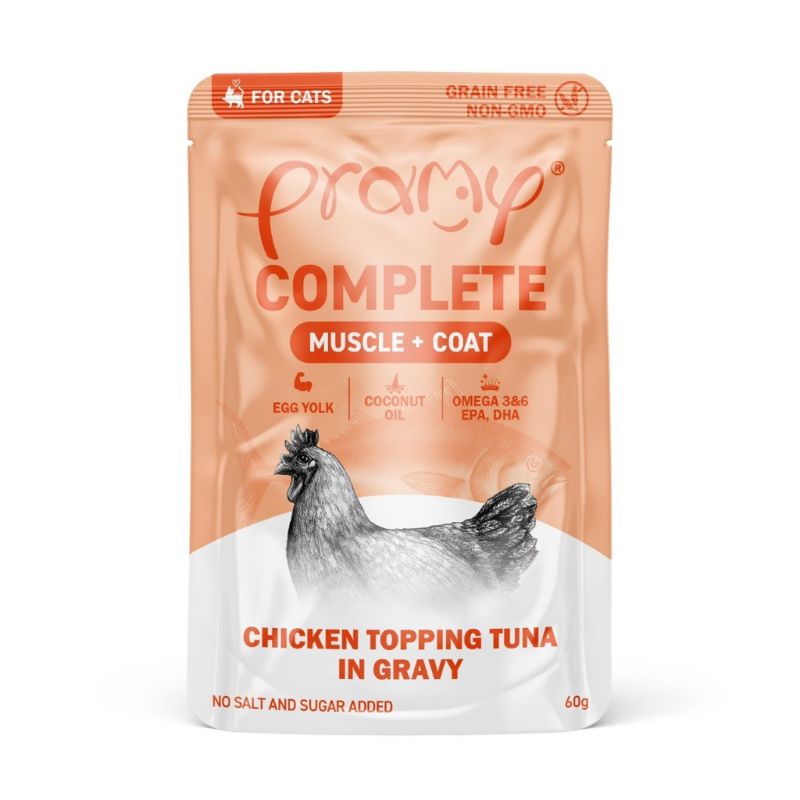 Pramy Complete ซอง 70g CF5 Muscle Coat (ไก่หน้าทูน่าเกรวี่)