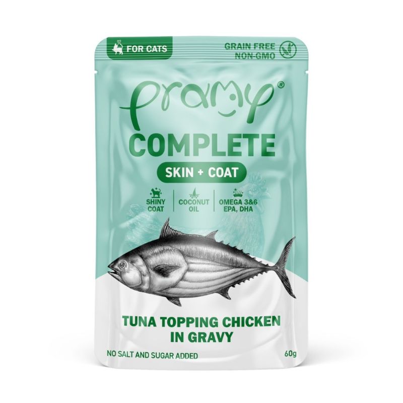 Pramy Complete ซอง 70g CF2 Skin&Coat (ทูน่าไก่เกรวี่)