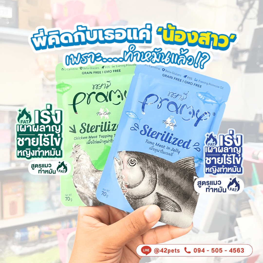 Pramy Sterilized อาหารแมวเปียกสูตรพิเศษสำหรับแมว