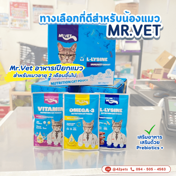 ✨🍽 Mr.Vet อาหารเปียกแมวสูตรพรีเมียม สำหรับน้องแมวอายุ 2 เดือนขึ้นไป 🐱