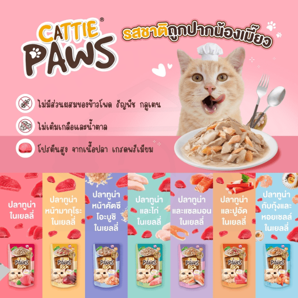 Cattie Paws Rich  อาหารเปียกแมว สูตรใหม่