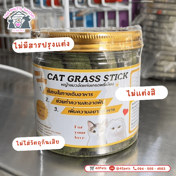 Cat Grass Cube Freeze Dried หญ้าแมวฟรีซดรายอัดแท่ง