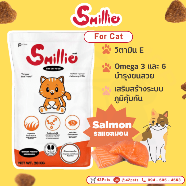 Smillie สไมล์ลี่ อาหารแมว รสปลาแซลมอน