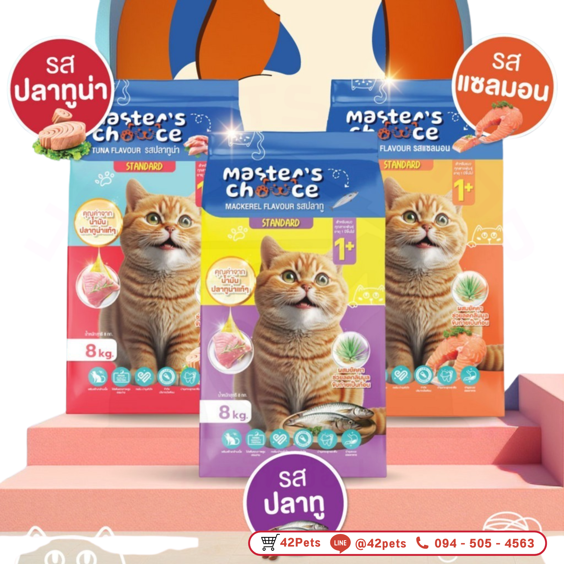 Master’s Choice อาหารแมวแบบเม็ด เสริมสร้างกล้ามเนื้อ ควบคุมโซเดียม