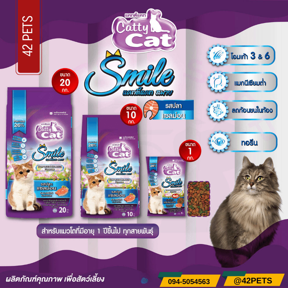 Catty – Cat อาหารแมวโต รสปลาแซลมอน 4 มิกซ์