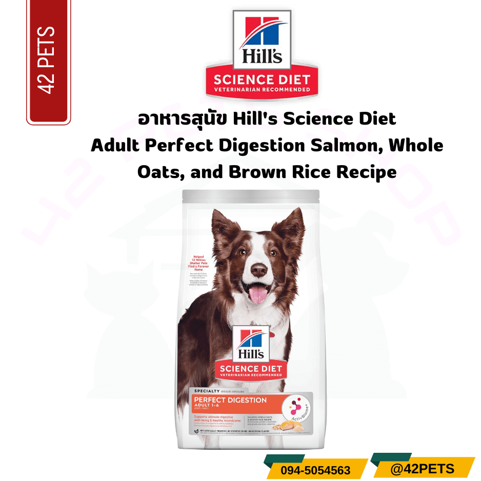 Hill’s Adult Perfect Digestion Salmon อาหารสุนัข สูตรแซลมอน สำหรับสุนัขอายุ 1-6 ปี