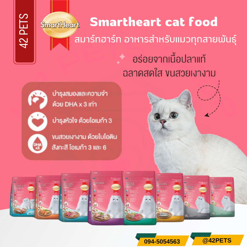 Smartheart Cat อาหารแมว สมาร์ทฮาร์ท