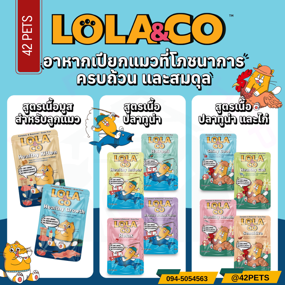 LOLA&CO  อาหารเปียกแมว 80g.