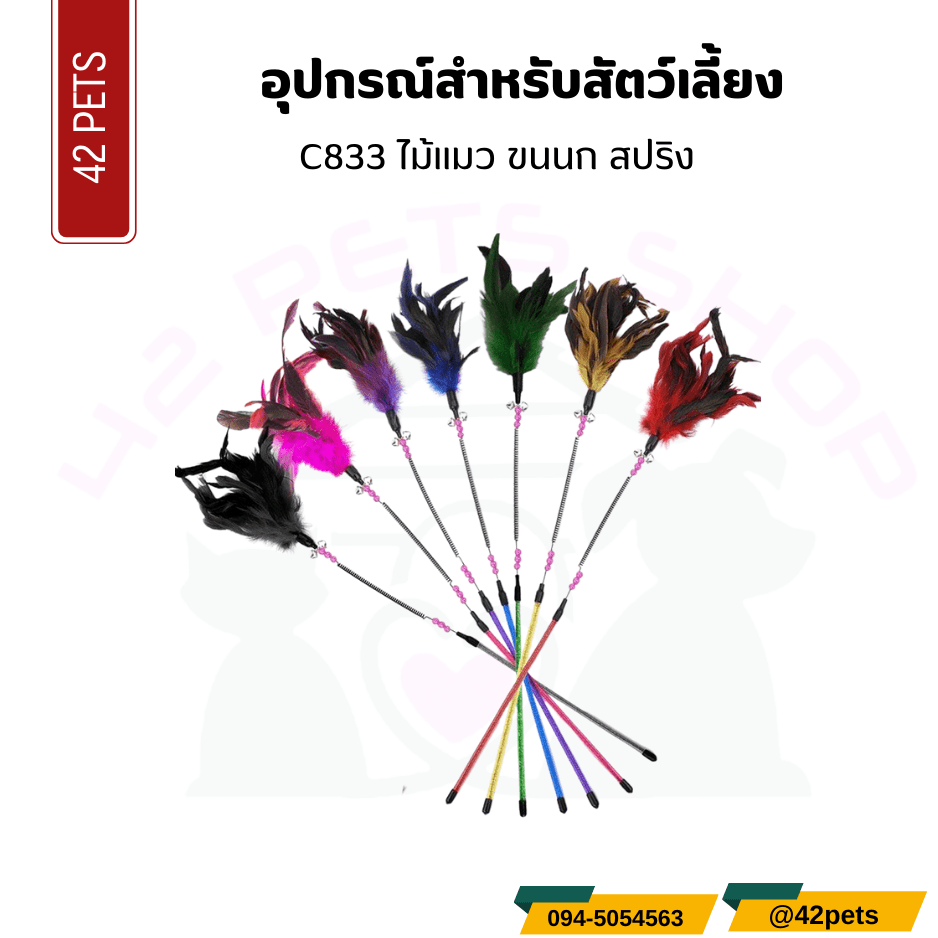 อุปกรณ์สำหรับสัตว์เลี้ยง – ไม้แมวขนนกสปริง