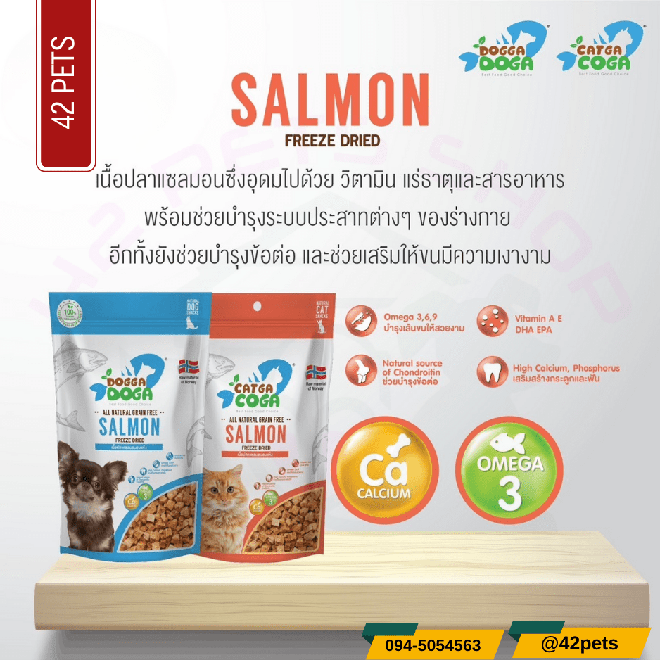 Dogga Goga Salmon Freze Dried ขนมสุนัขและแมว