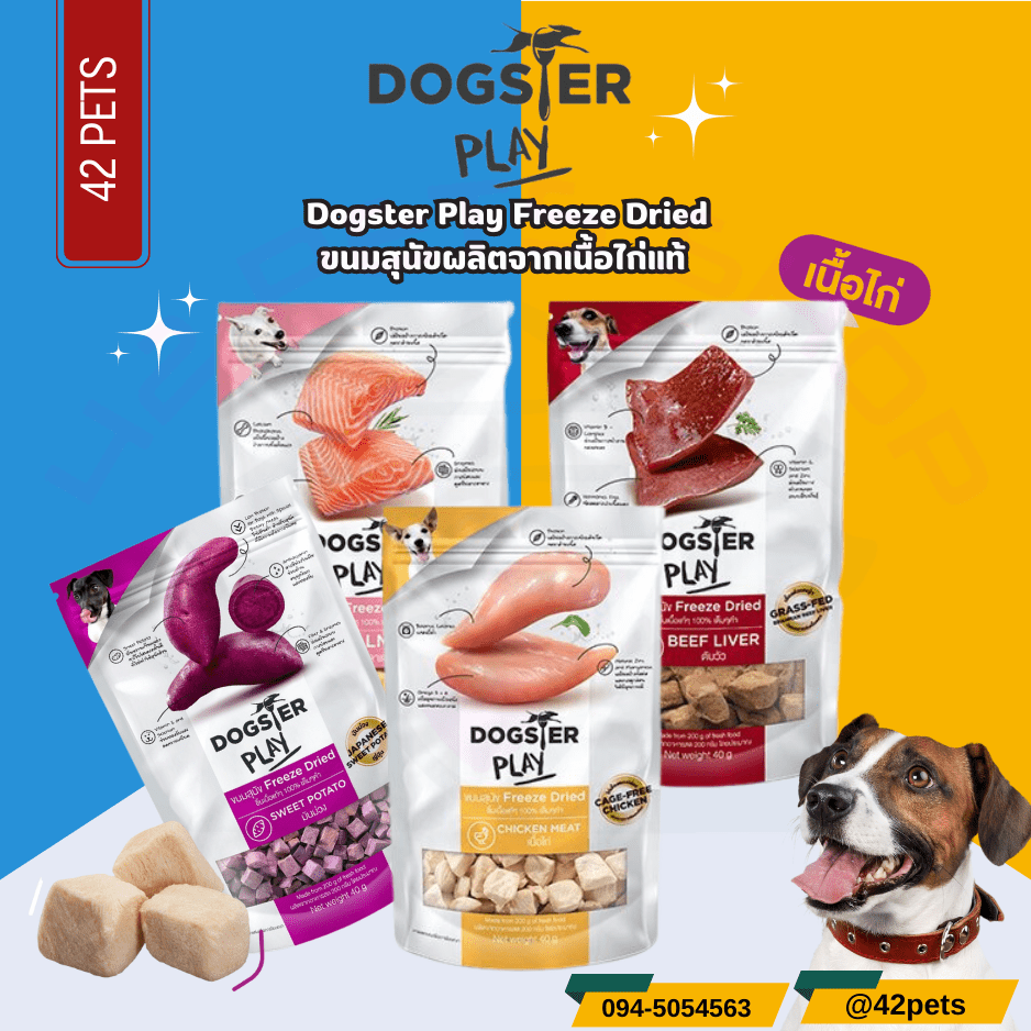 Dogster Play ขนมสุนัข Freeze Dried 40g.
