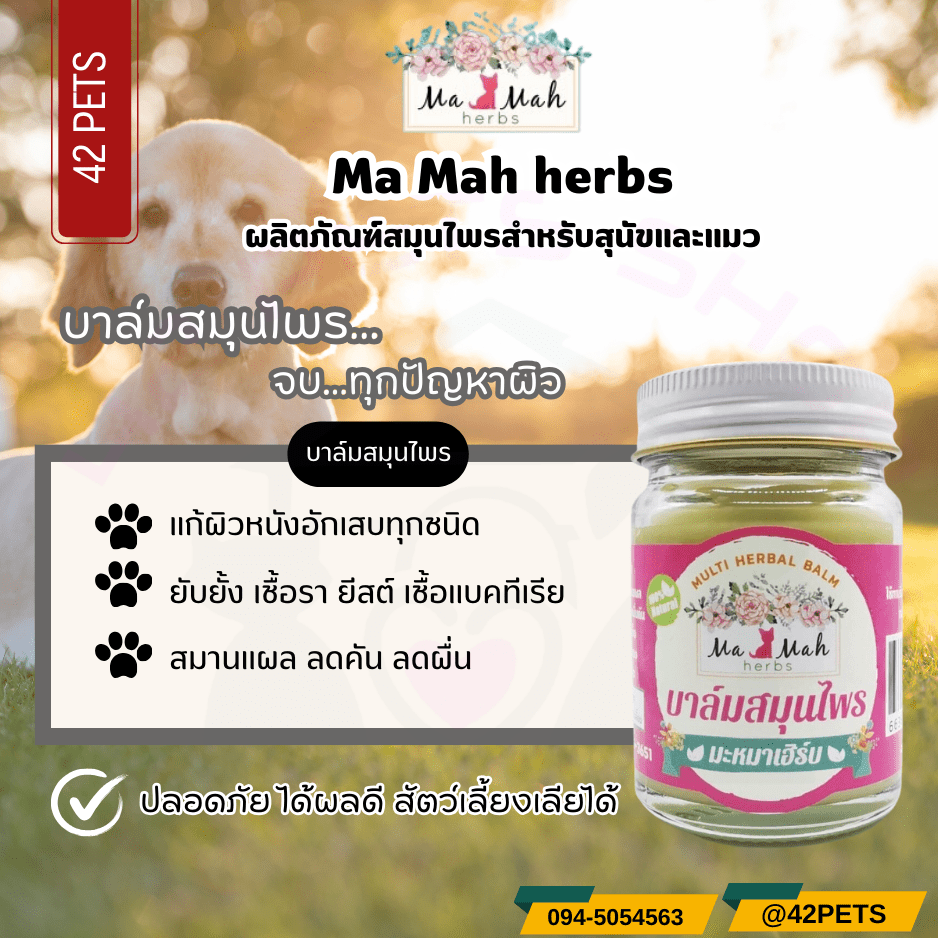 Ma Mah herbs บาล์มสมุนไพรสำหรับสัตว์เลี้ยง