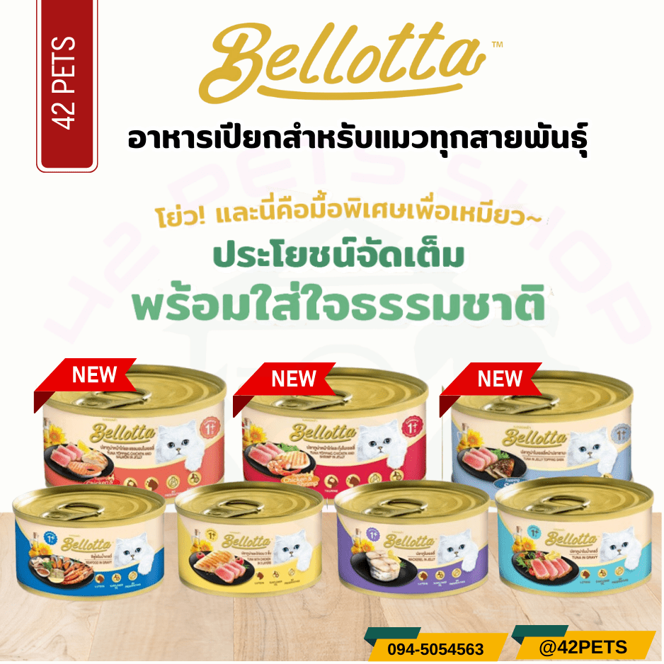 Bellotta เบลลอตต้า อาหารเปียกแมวกระป๋อง 85g