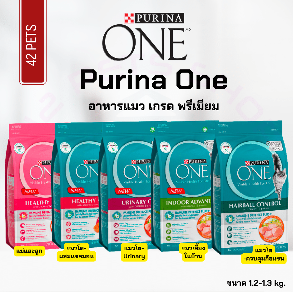 Purina One  2.7 – 3 kg (เพียวริน่า วัน) อาหารแมว พรีเมียม สูตรลูกแมว แมวเลี้ยงในบ้าน