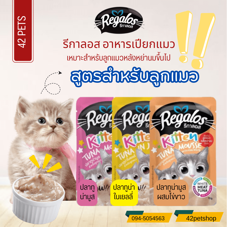 Regalos Kitten (ลูกแมว) อาหารเปียกลูกแมว เกรดพรีเมียม 70g