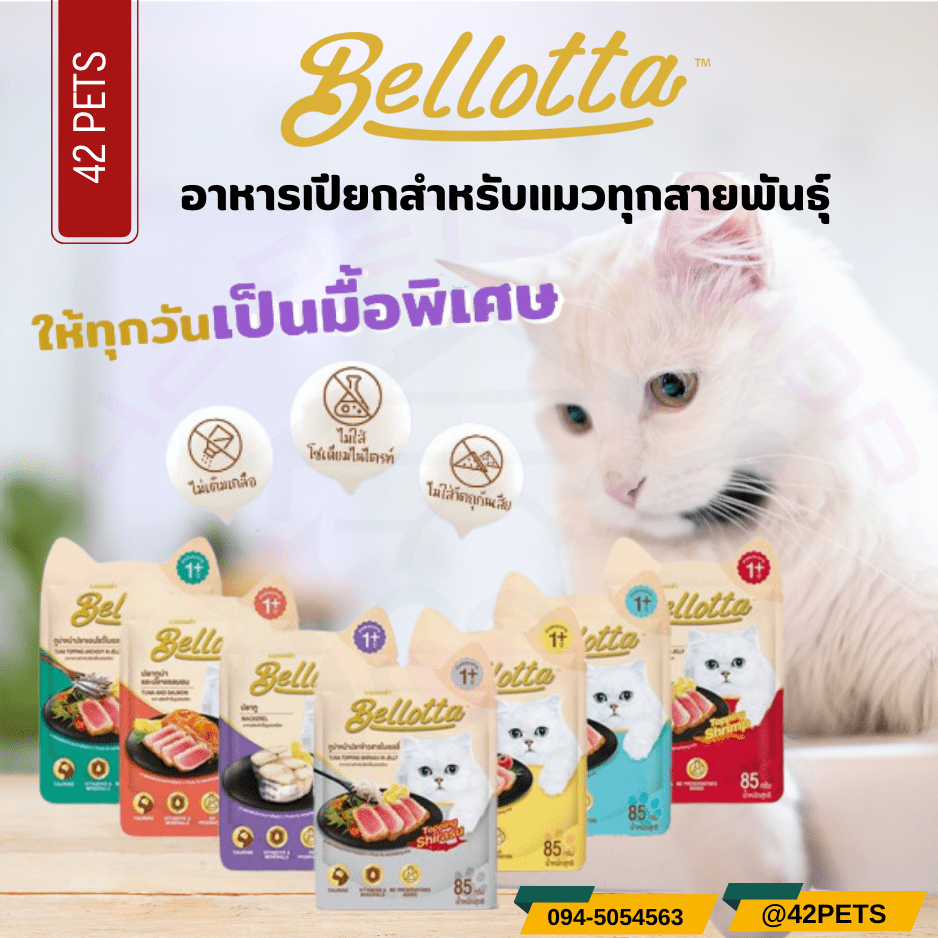 Bellotta เบลล็อตต้า 8 รสชาติ อาหารแมวเพาซ์