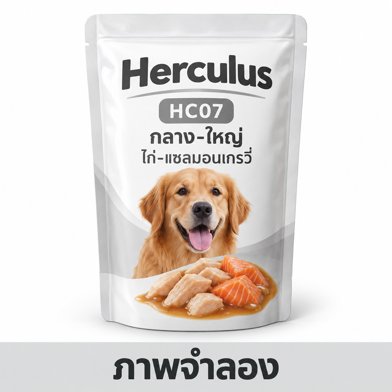CD0304-Herculus เพาซ์(ซอง/HC07กลาง-ใหญ่ ไก่-แซลมอนเกรวี่) — ภาพจำลอง