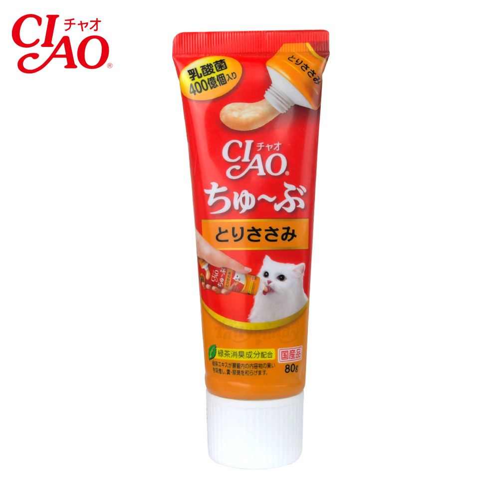 CD0300-Ciao Churu Tube แมวเลีย หลอด 80g.(CS-152 ไก่/แถว*6)
