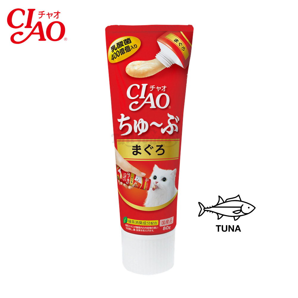 CD0300-Ciao Churu Tube แมวเลีย หลอด 80g.(CS-151 ทูน่า/แถว*6)