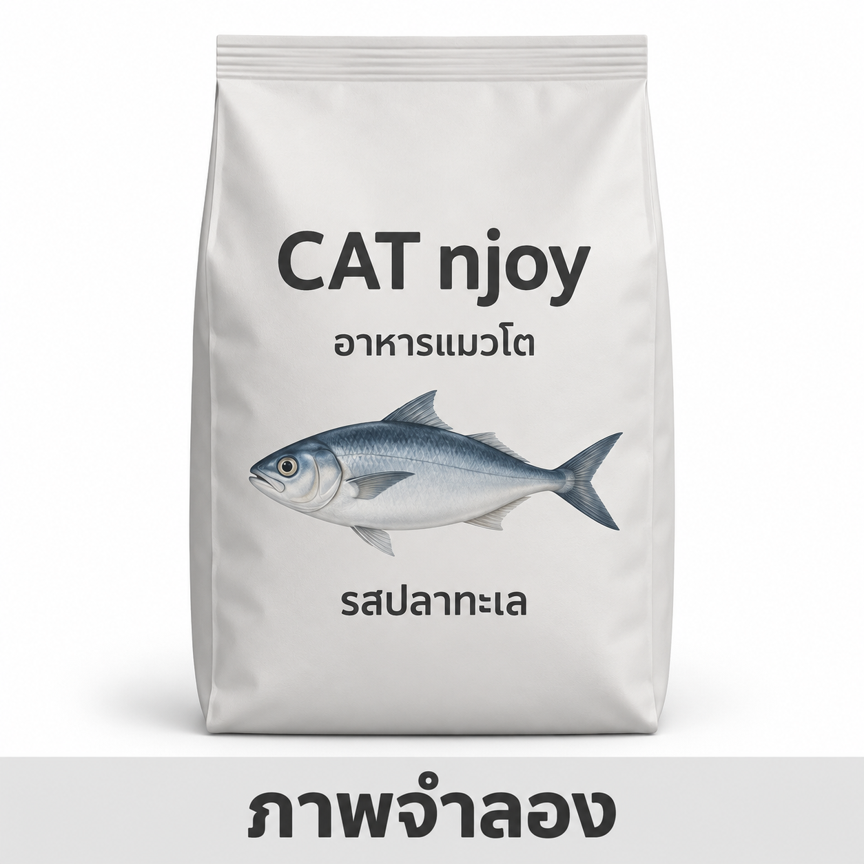 CD0186-CAT njoy อาหารแมวเอ็นจอย(ถุง/1.2Kg/แมวโต- รสปลาทะเล) — ภาพจำลอง