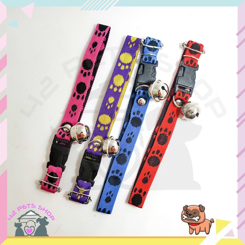 CD0057-Dog collar  ปลอกคอสุนัข(ลายเท้า)