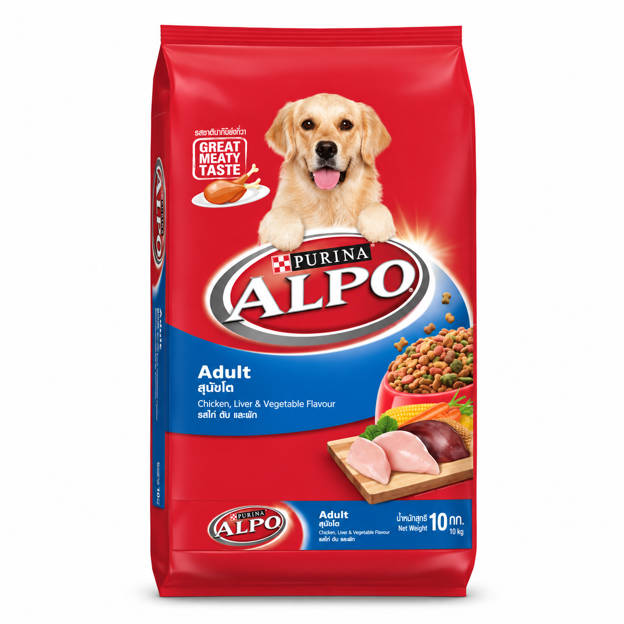 CD0459-Alpo สุนัข(10Kg/สุนัขโต ไก่ ตับ และผัก)