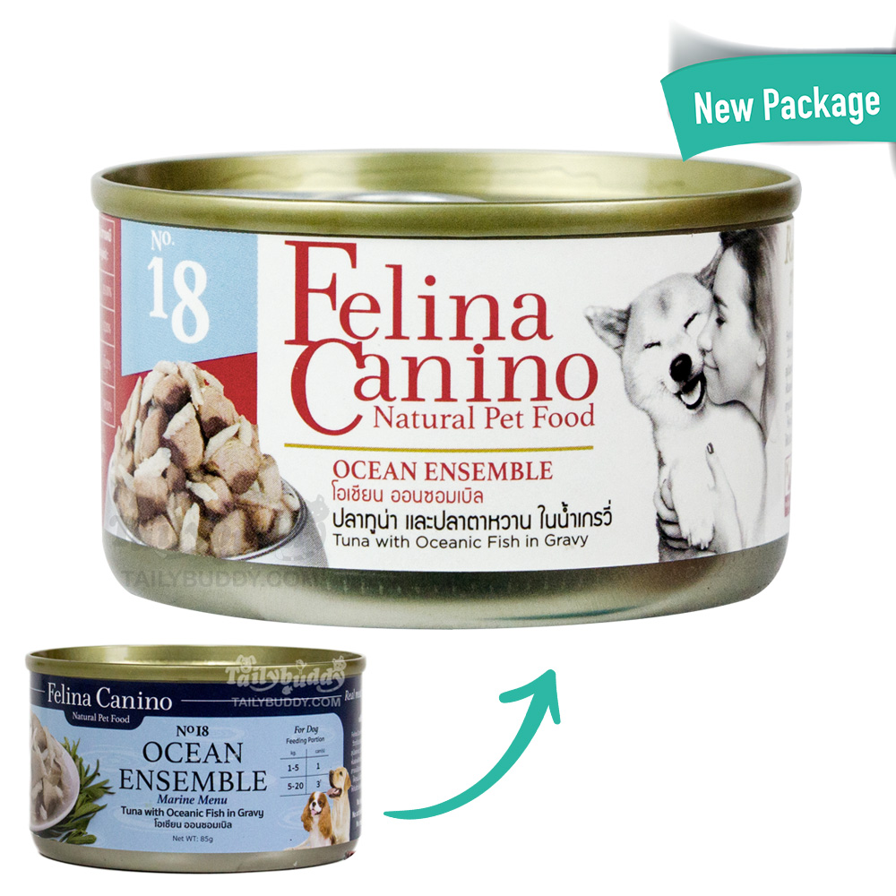 Felina D 85g กป./18. ทูน่า-ปลาตาหวาน ในเกรวี่