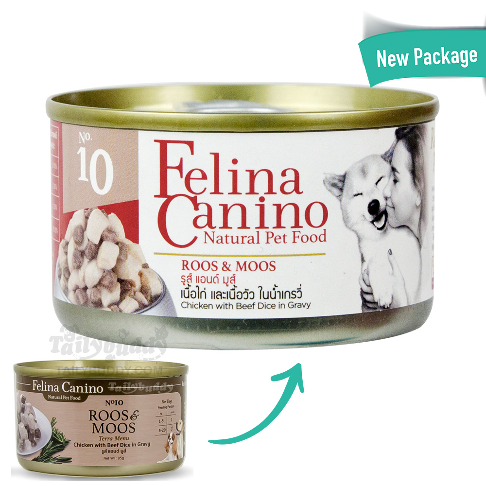 CD0292-Felina Canino สุนัข(ลัง*24/10. ไก่-เนื้อวัว ในเกรวี่)