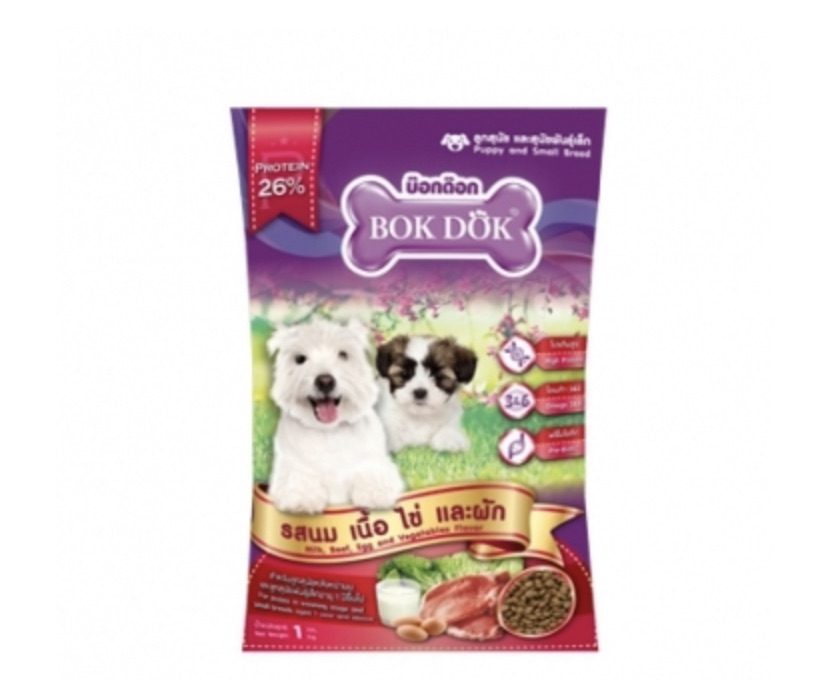 CD0291-BokDok อาหารสุนัข เม็ด(20Kgมีแบ่ง/FT18 ลูก+พันธุ์เล็ก เนื้อ-ไข่-ผัก)