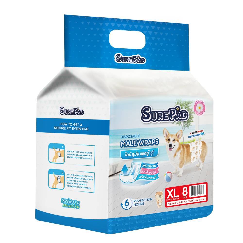 SUREPAD-ผ้าอ้อมสุนัข(เพศผู้-XL)