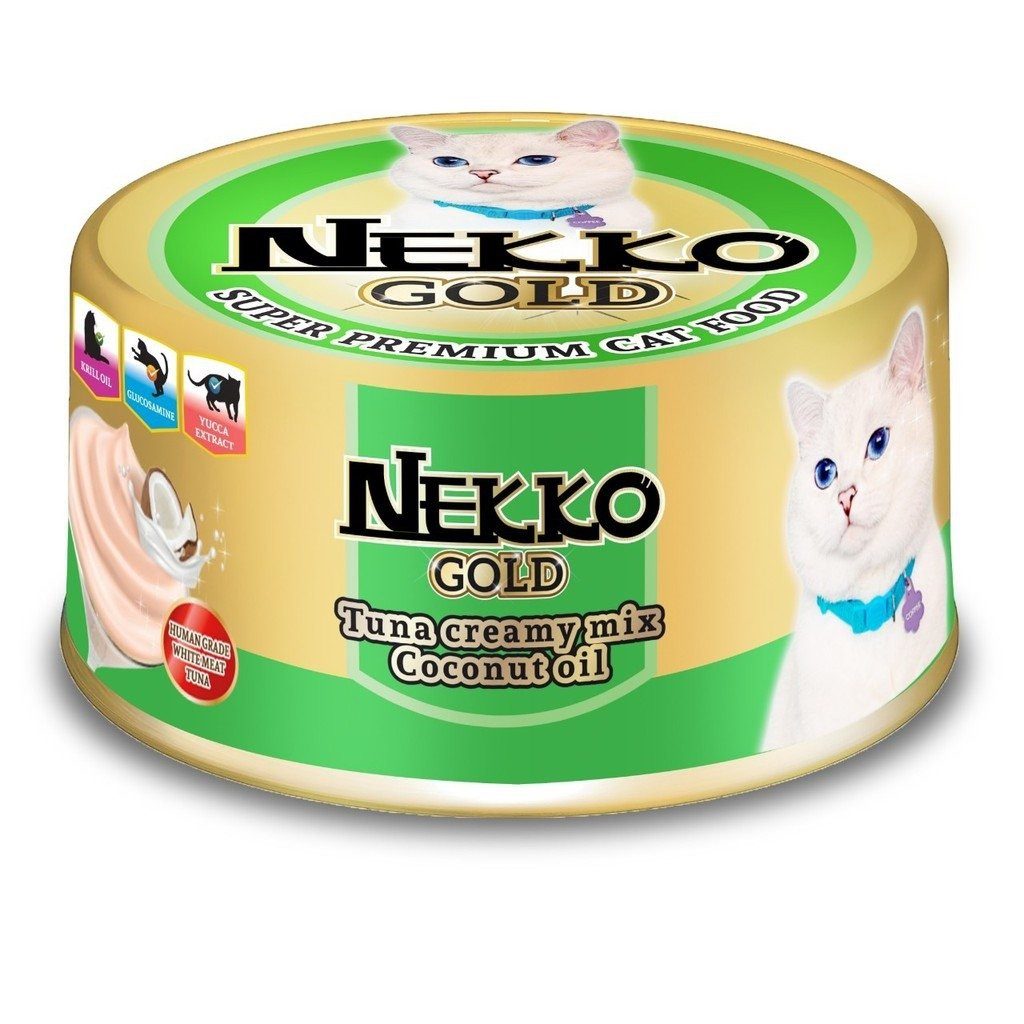 CD0228-Nekko Gold กระป๋อง 85g.(ทูน่าน้ำมันมะพร้าว ครีม /กระป๋อง)