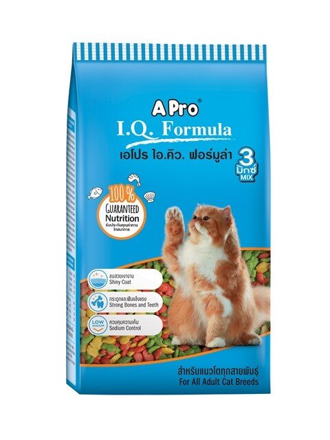Apro I.Q. แมว 1Kg (ฟ้า)3Mix