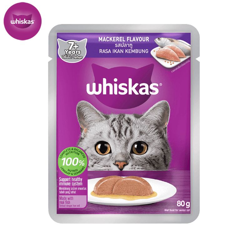 CD0151-Whiskas เพาซ์ 85g กล่อง*12ซอง(7+ ปลาทู)