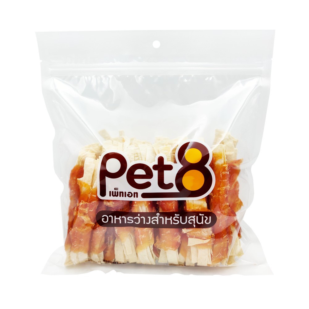 CD0154-Pet8 Dog Snack ซองใหญ่(JJA51 สันในไก่พันปลาเส้นพับครึ่ง)