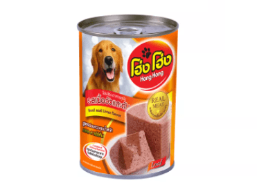CD0203-Hong Hong กระป๋อง 400 g(ลัง/สีส้ม- รสเนื้อวัวและตับ)