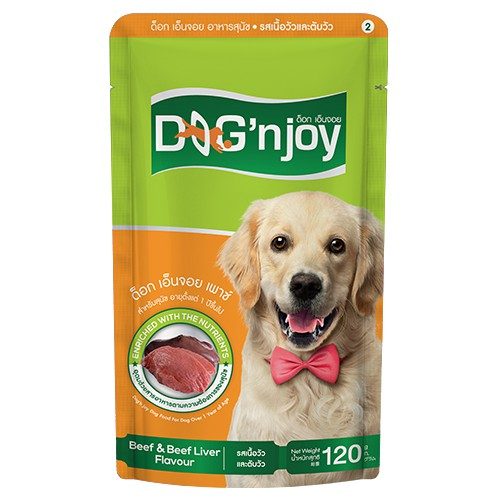 CD0170-Dog’n joy Pouch เพาซ์ 85-120g(2.เนื้อวัวและตับวัว)
